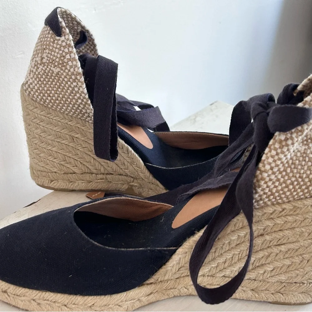 Castaner Dark Blue Carina 60mm Wedge Espadrille